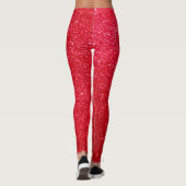 knap lichtrood glitterpatroon leggings (Achterkant)