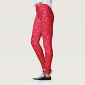 knap lichtrood glitterpatroon leggings (Links)