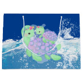 Knap mammie en baby schildpad  groot cadeauzakje (Voorkant)