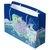 Knap mammie en baby schildpad  groot cadeauzakje (Achterkant Gekanteld)