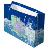 Knap mammie en baby schildpad  groot cadeauzakje (Voorkant Gekanteld)