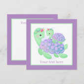 Knap mammie en baby schildpad notitiekaartje (Voorkant / Achterkant)