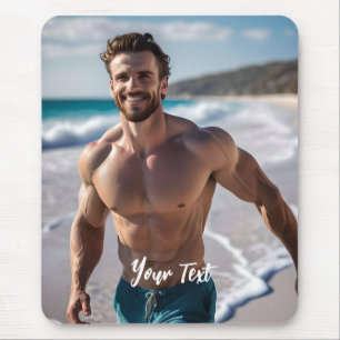 Knap Man op een strand Muismat