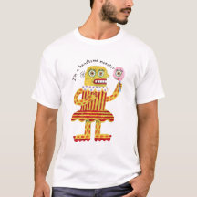 Knap Monster Grappig Naïeve Kunst T-Shirt