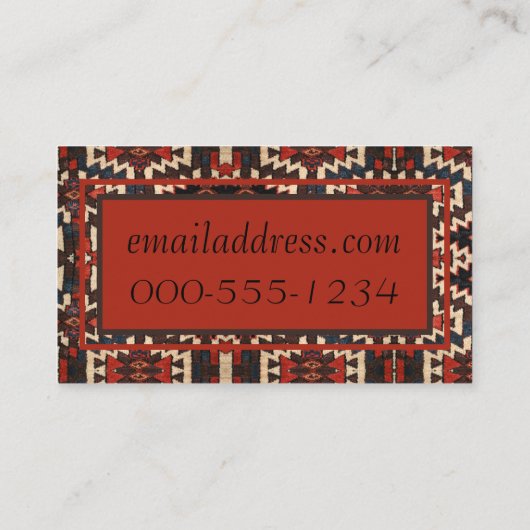 Knap oosters tapijt ontwerp Visitekaartje (Achterkant)