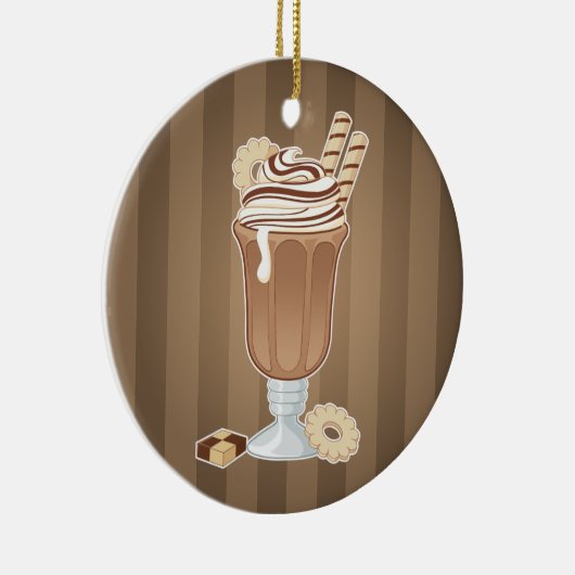 Knap, ouderwetse chocolademelk keramisch ornament (Rechts)