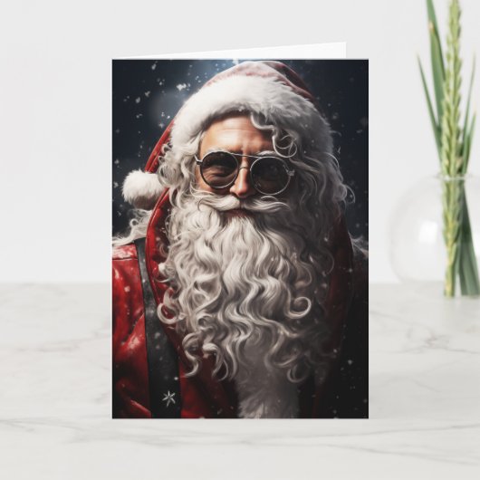 Knap Santa Portret Kaart (Voorkant)