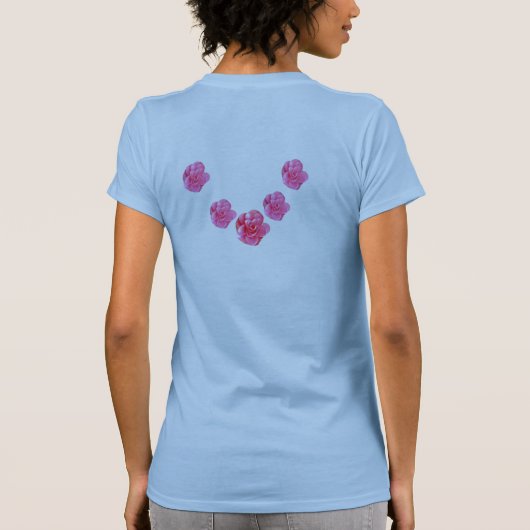 Knap T-shirt met halfabstracte bloemen (Achterkant)