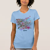 Knap T-shirt met halfabstracte bloemen (Voorkant)