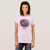 Knap T-shirt met semiabstracte rozen (Voorkant volledig)