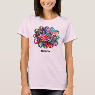 Knap T-shirt met semiabstracte rozen