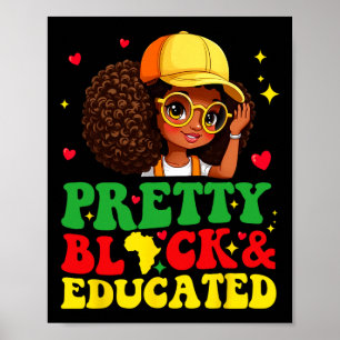 Knap zwart en opgeleid Afro-Amerikaans voor meisje Poster