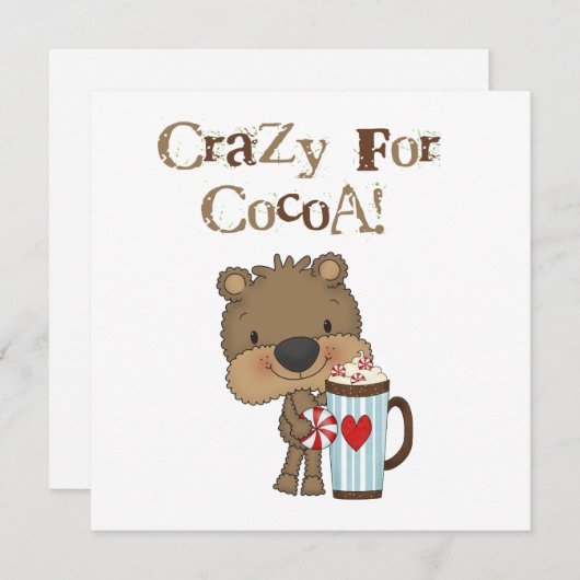 Knapenkoekbeer Verliefd Op Cacaovakantie Feestdagenkaart (Voorkant / Achterkant)