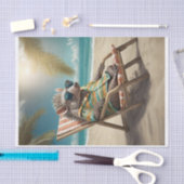 Knappe Alfredo op Cote d'Azur, Strand Armadillo Tissuepapier (Craft)