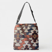Knappe Antiek Tribal Oriental Rug Design Crossbody Tas (Achterkant)