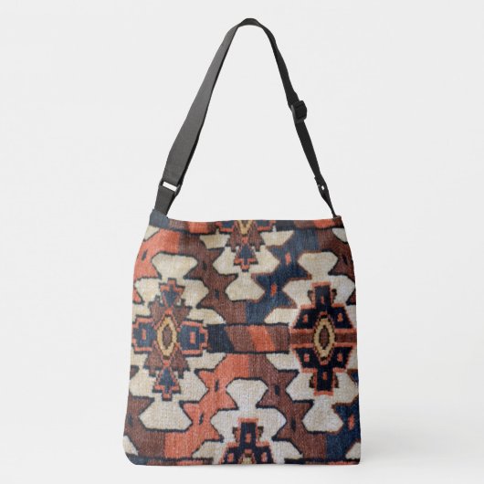 Knappe Antiek Tribal Oriental Rug Design Crossbody Tas (Achterkant)