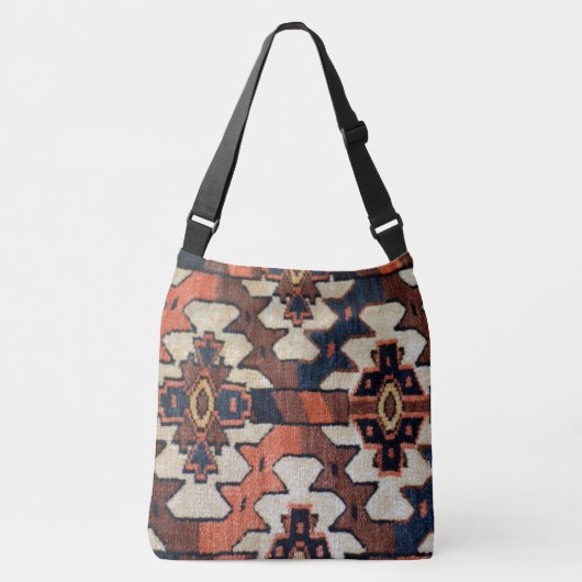 Knappe Antiek Tribal Oriental Rug Design Crossbody Tas (Voorkant)