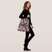 Knappe Antiek Tribal Oriental Rug Design Crossbody Tas (Op model)