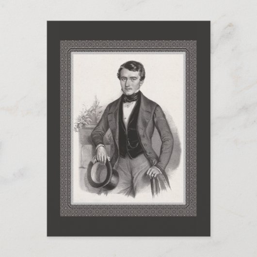 Knappe Biedermeier Gentleman Elegante Vintage Briefkaart (Voorkant)