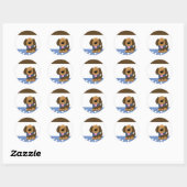Knappe Bruine Puppy Dog Envelope Seals Ronde Sticker (Vel)