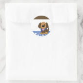 Knappe Bruine Puppy Dog Envelope Seals Ronde Sticker (Tas)