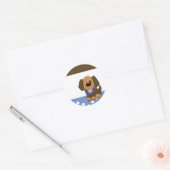 Knappe Bruine Puppy Dog Envelope Seals Ronde Sticker (Envelop)
