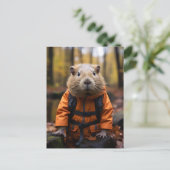 Knappe Capybara Briefkaart (Staand voorkant)