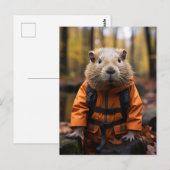 Knappe Capybara Briefkaart (Voorkant / Achterkant)