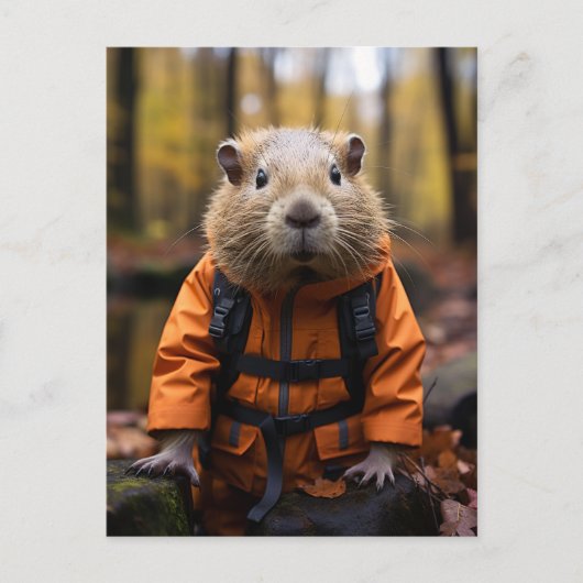 Knappe Capybara Briefkaart (Voorkant)