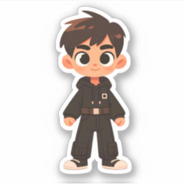 Knappe cartoon jongen sticker