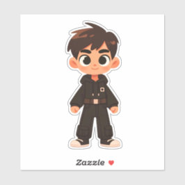 Knappe cartoon jongen sticker
