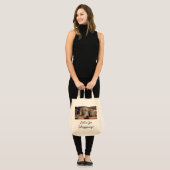 Knappe chocoladebruine labrador retriever tote bag (Voorkant (model))
