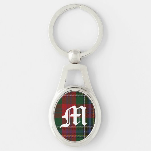 Knappe Clan MacLean Plaid Monogram Sleutelhanger (Voorkant)