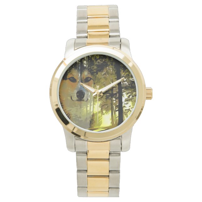 Knappe Corgi in de Bossen Horloge (Voorkant)