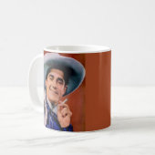 knappe cowboy met sigaret koffiemok (Voorkant links)
