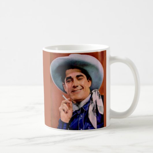 knappe cowboy met sigaret koffiemok (Rechts)
