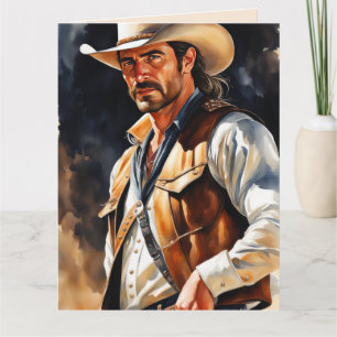 KNAPPE COWBOY VERJAARDAG WENSKAART KAART