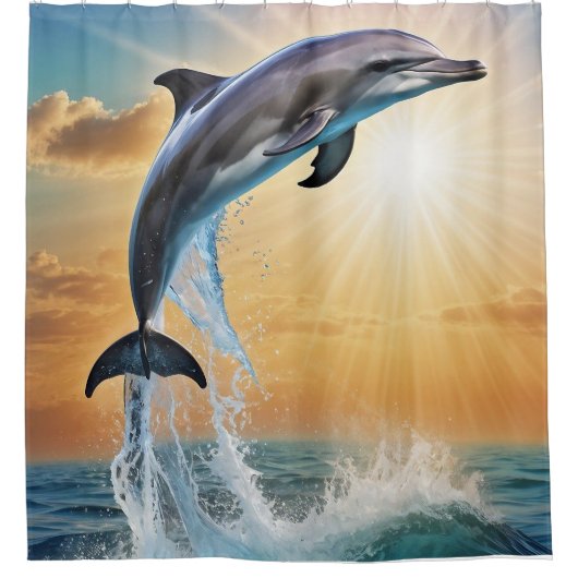 Knappe Dolfijn Douchegordijn (Voorkant)