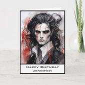 Knappe dromerige vampier Lord Gelukkige Verjaardag Kaart (Voorkant)