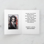 Knappe dromerige vampier Lord Gelukkige Verjaardag Kaart (Binnen)