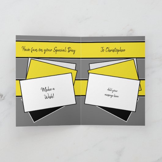 Knappe echtgenoot op uw verjaardag grijze foto kaart (Binnen)