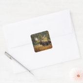 knappe eland vierkante sticker (Envelop)