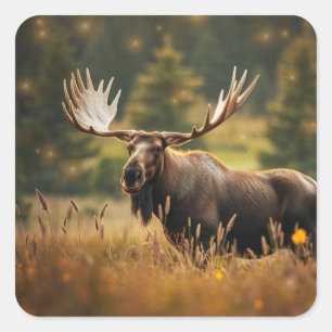 knappe eland vierkante sticker