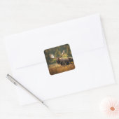 knappe eland vierkante sticker (Envelop)