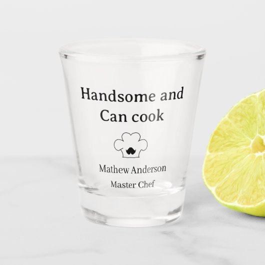 knappe en kan koken masterchef man keukenkoning shot glas (Voorkant)