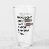 Knappe en kan regenboogforel vangen Gevist Glas (Achterkant)