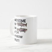 Knappe en kan regenboogforel vangen Gevist Koffiemok (Voorkant links)