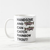 Knappe en kan regenboogforel vangen Gevist Koffiemok (Links)