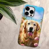 Knappe Golden Retriever met bloemen Case-Mate iPhone Case
