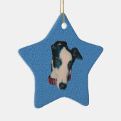 Knappe Greyhound Face Dog Ornament (Rechts)